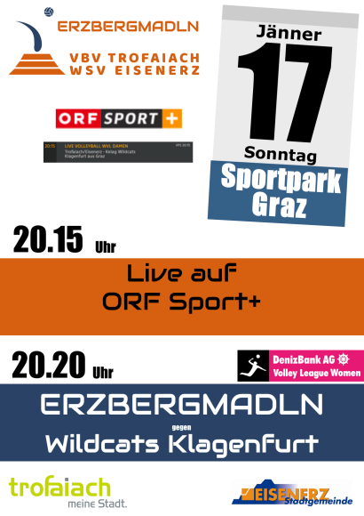 Sonntag 17. Jänner ab 20.15 Uhr, live auf ORF Sport+